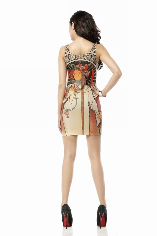 Цельное платье с принтом Galaxy Dress Сарафан Мода Жилет Платье Юбка